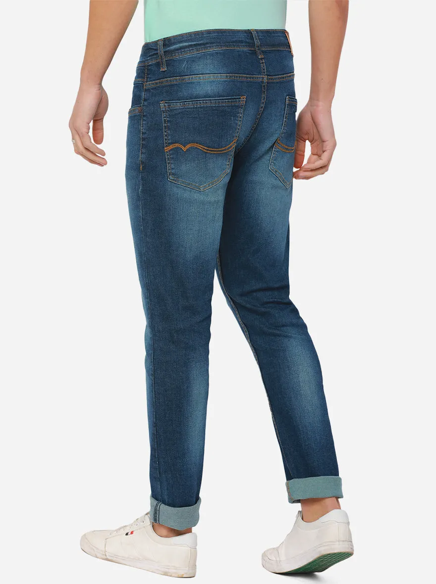 Raw Blue Washed Straight Fit Jeans | Greenfibre