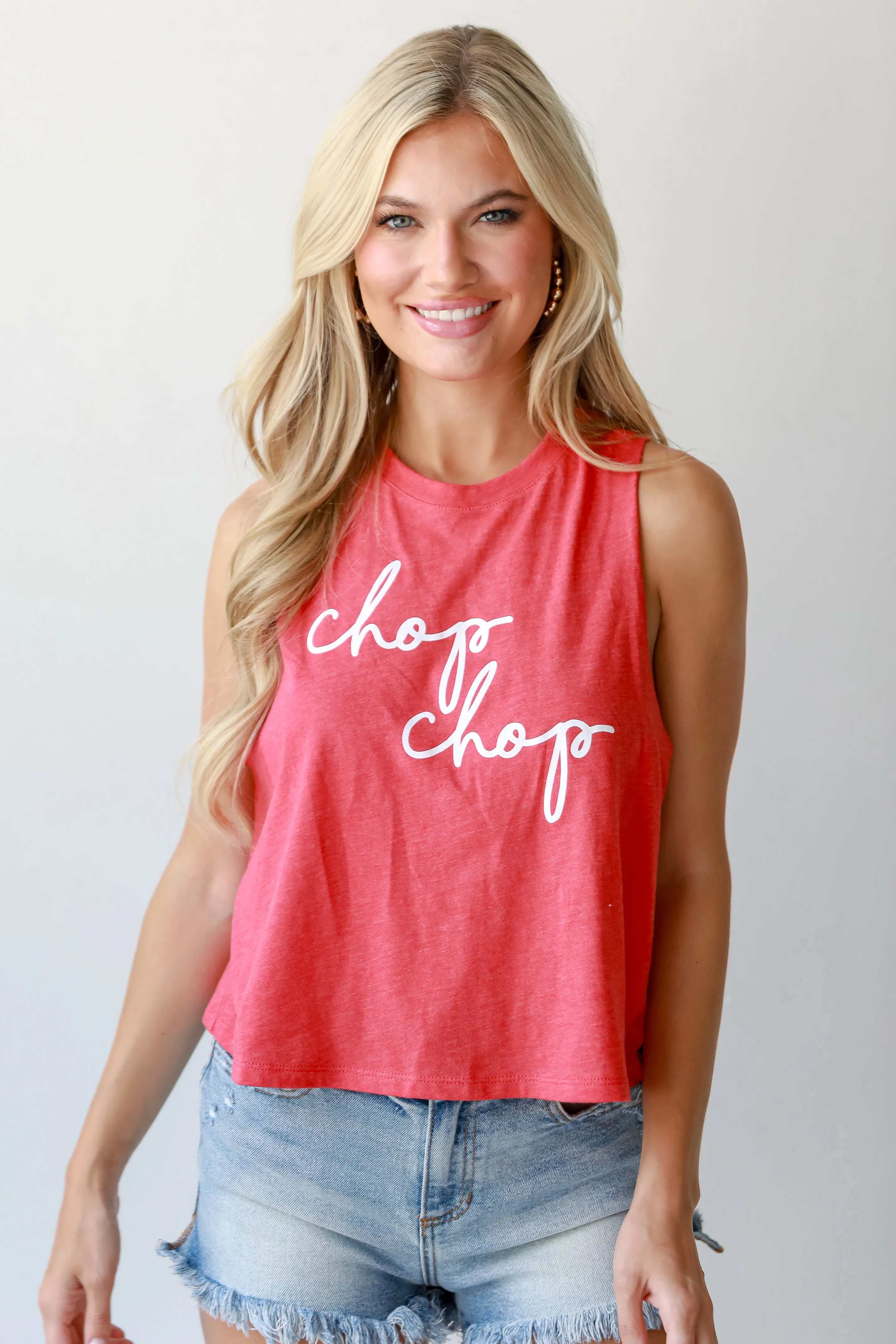 Red Chop Chop Muscle Tank