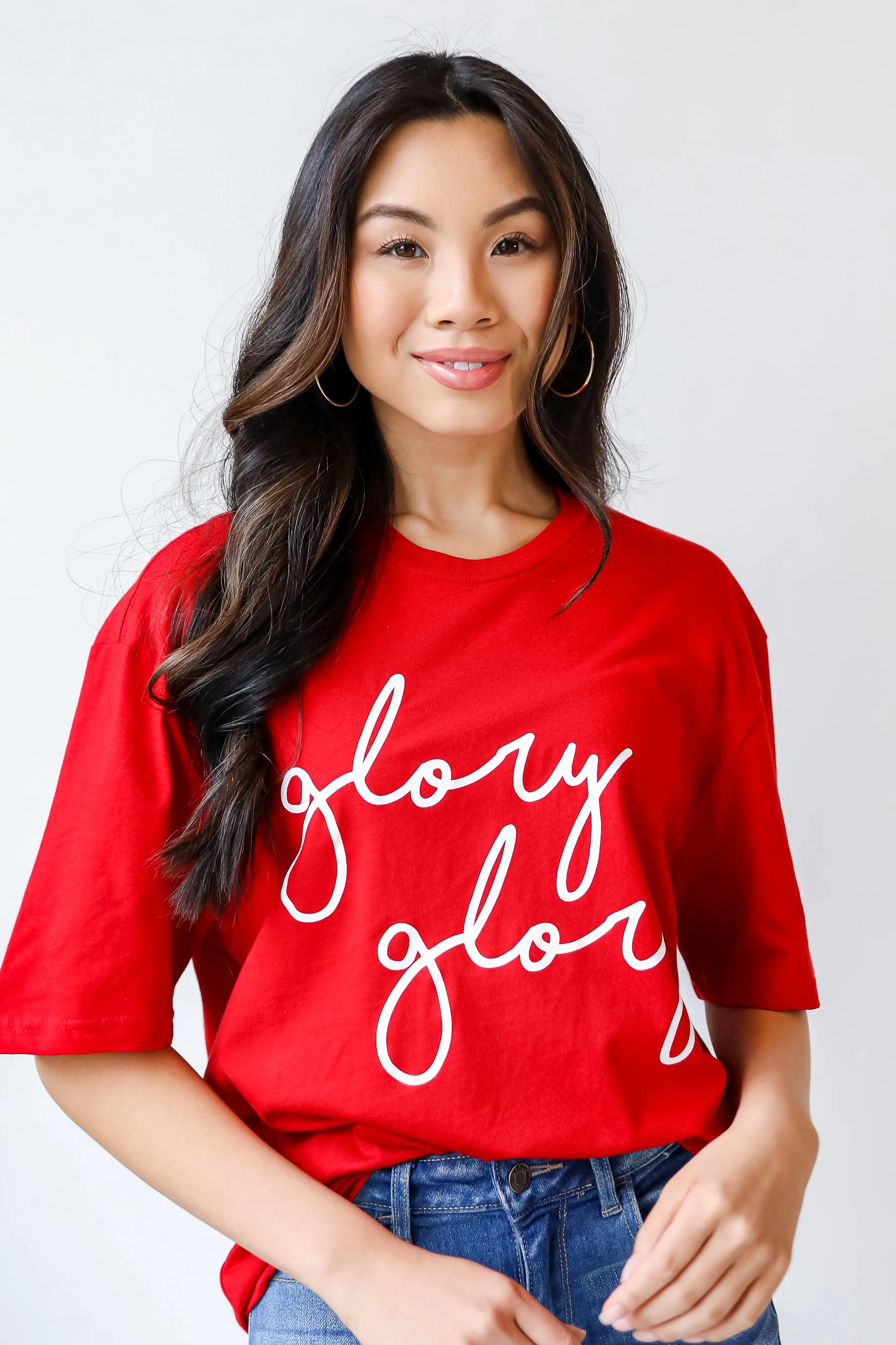 Red Glory Glory Script Tee