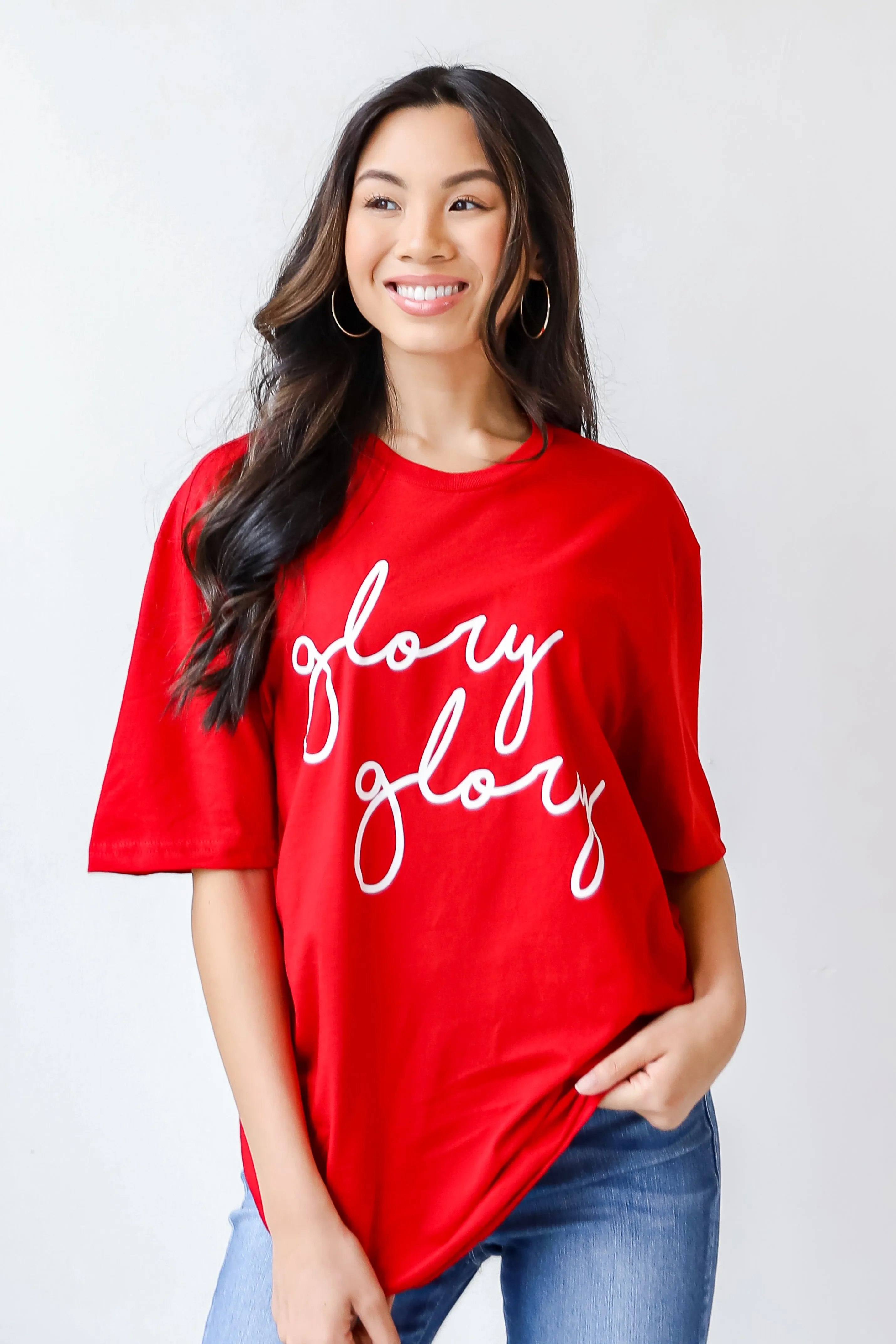 Red Glory Glory Script Tee