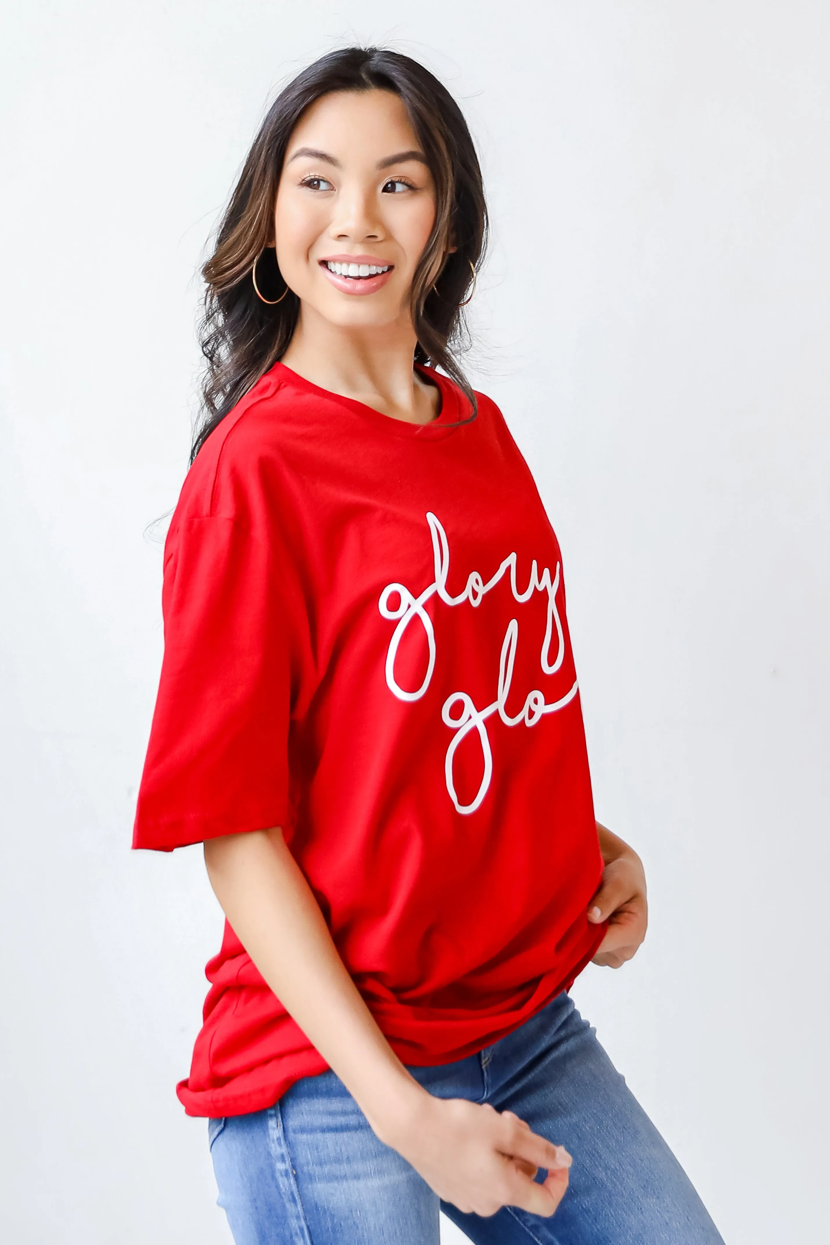 Red Glory Glory Script Tee