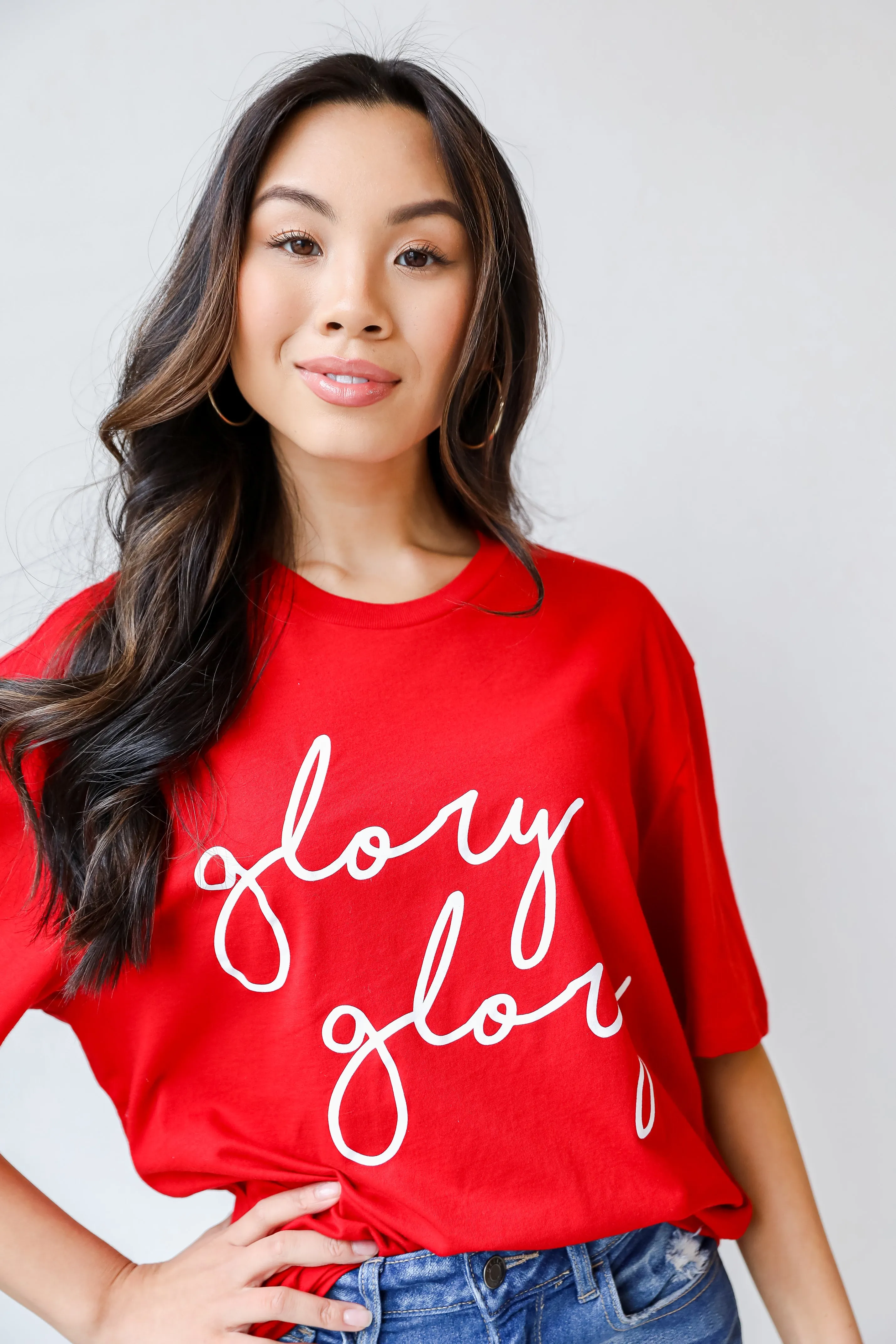 Red Glory Glory Script Tee