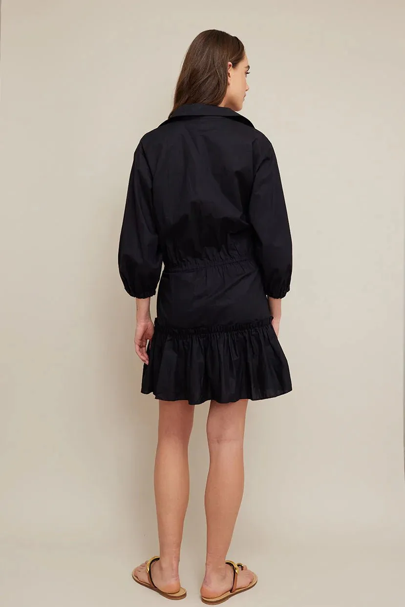 Robin Long Sleeve Short Dress Black