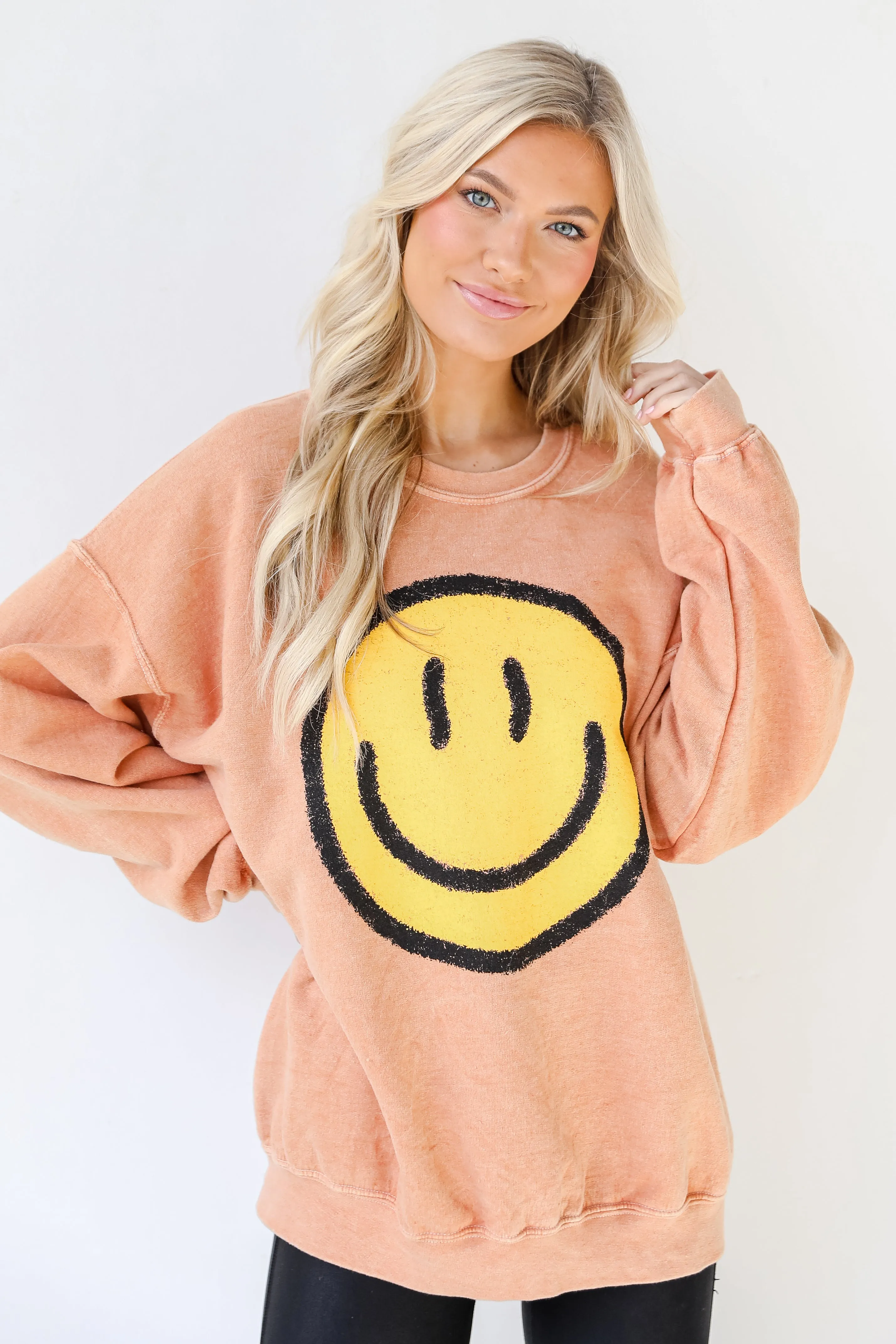 Smiley Face Oversized Pullover