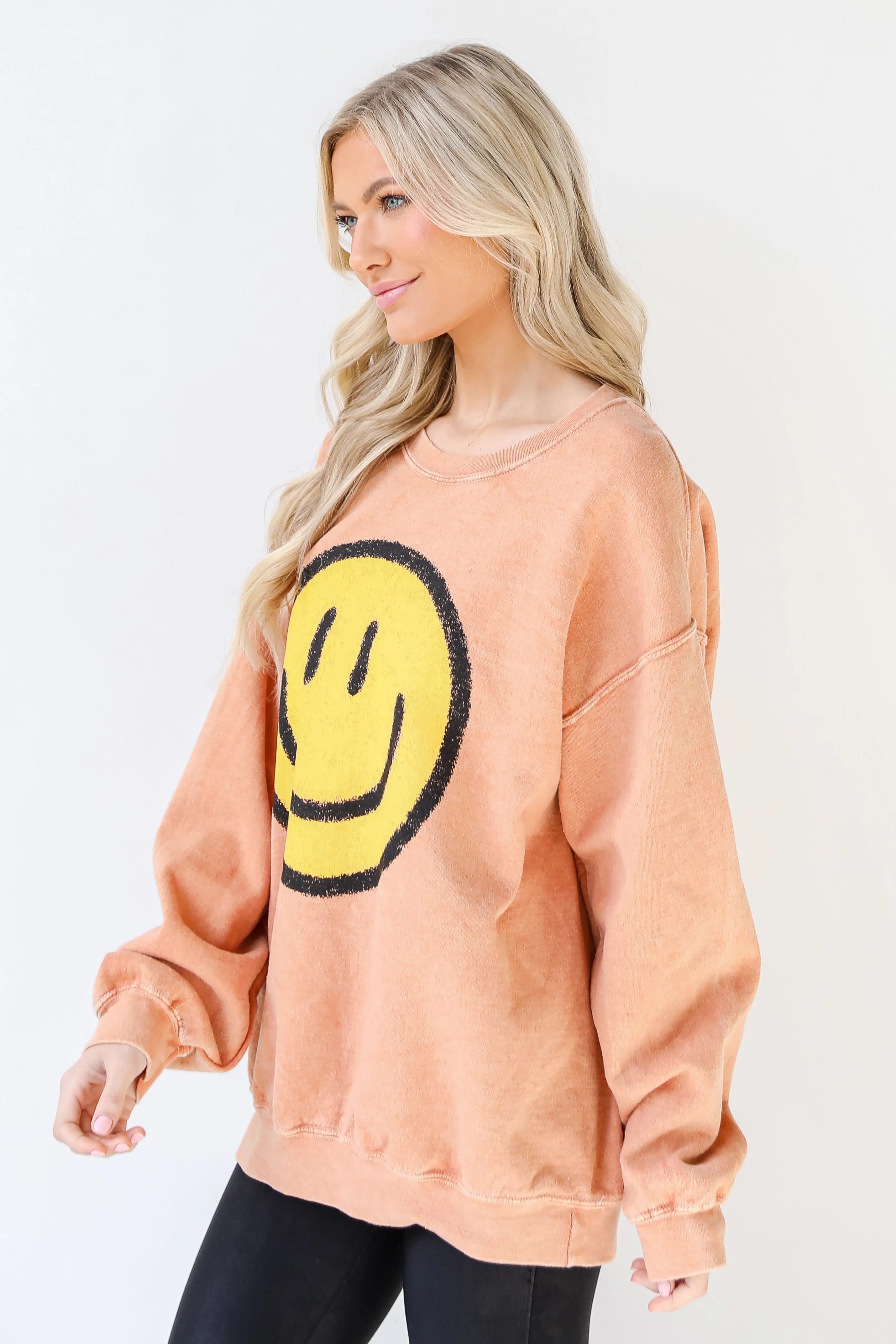 Smiley Face Oversized Pullover