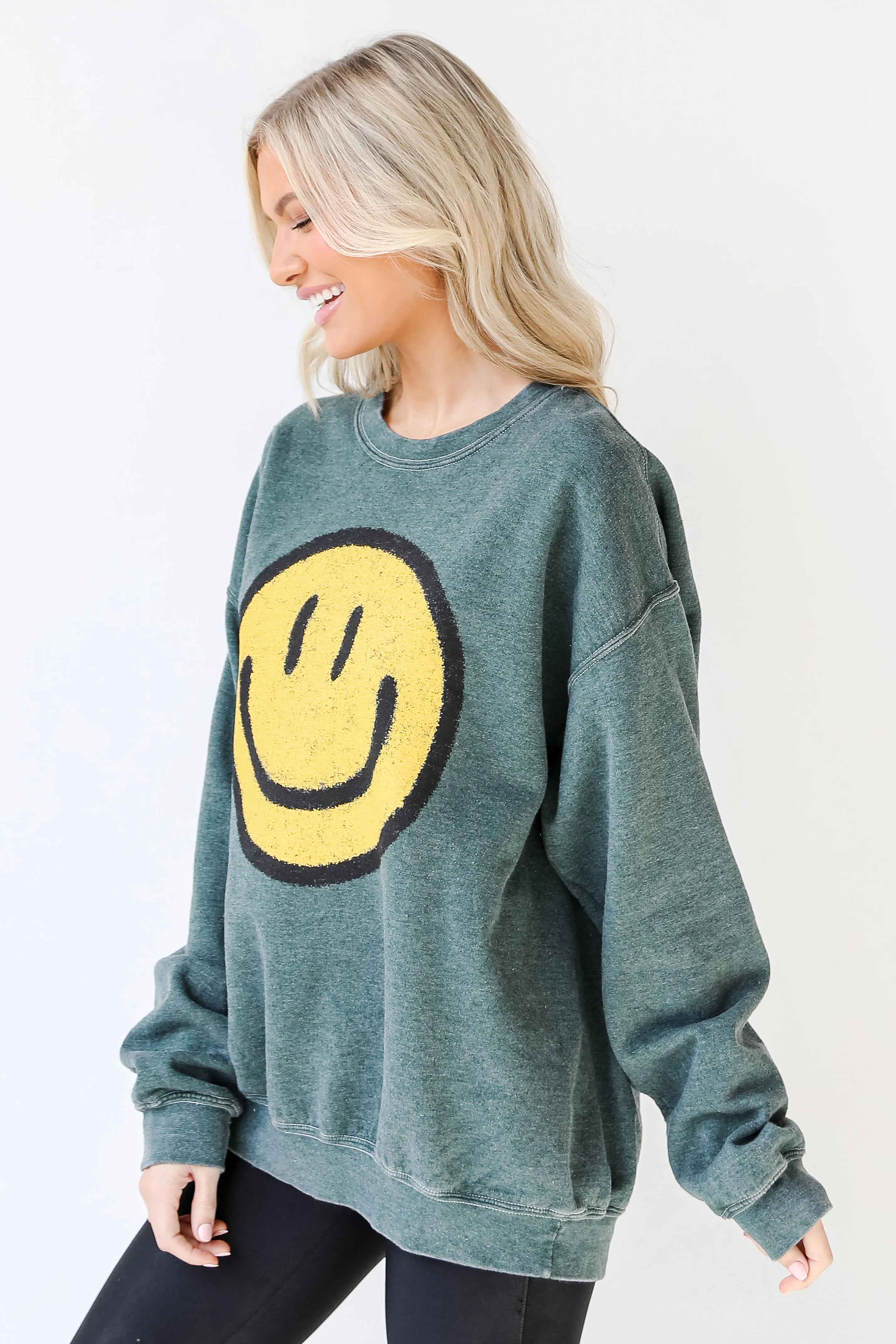 Smiley Face Oversized Pullover