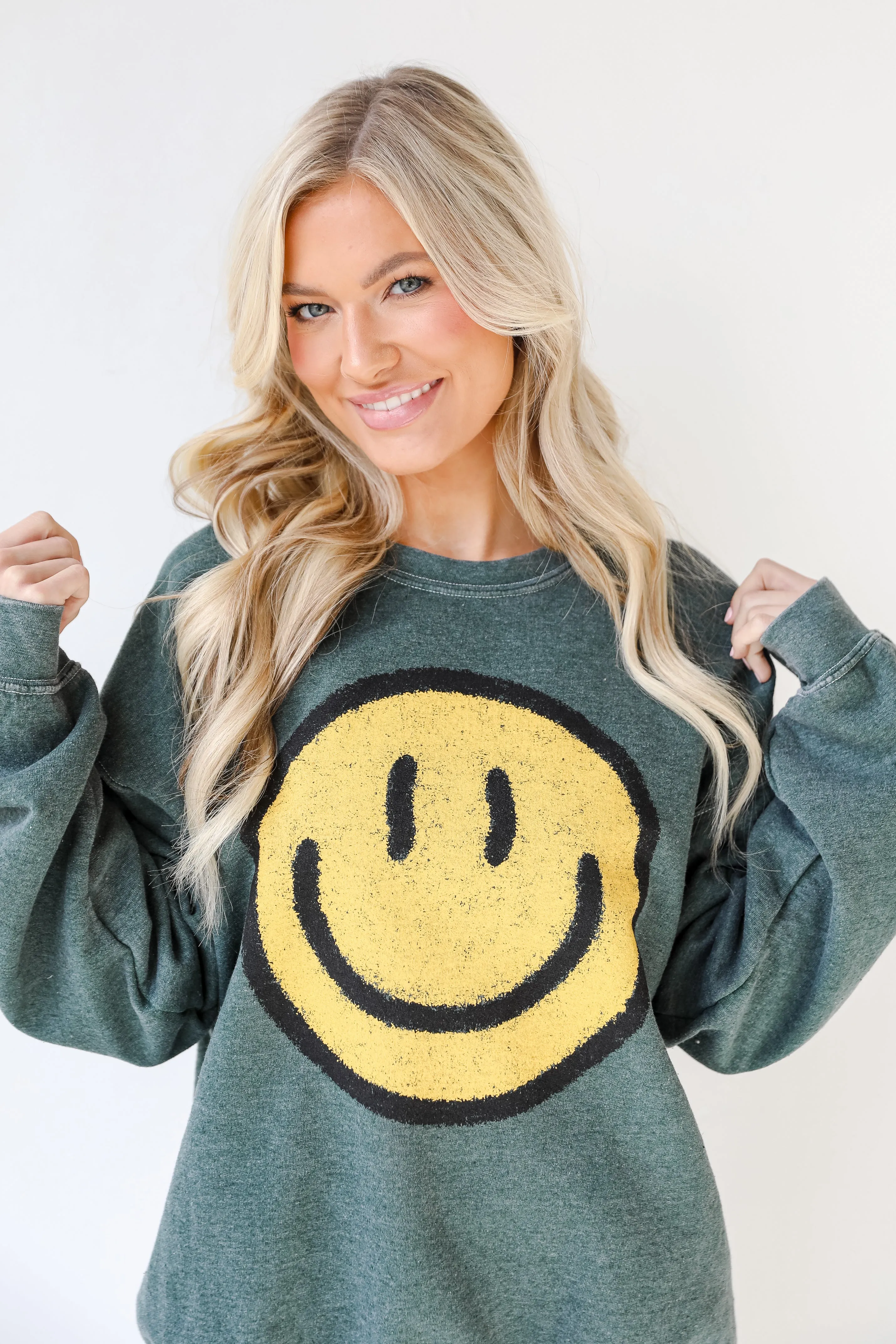 Smiley Face Oversized Pullover