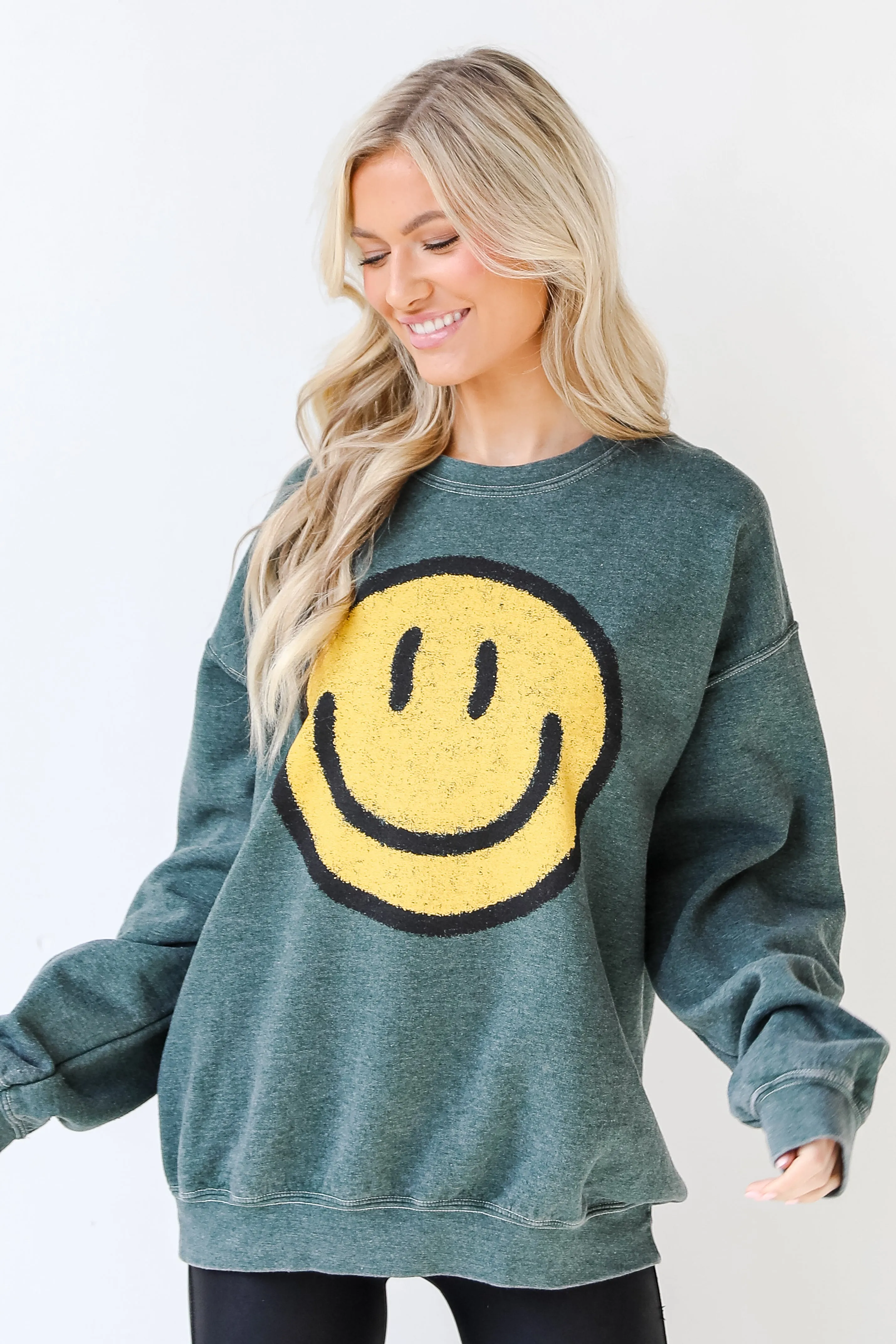 Smiley Face Oversized Pullover