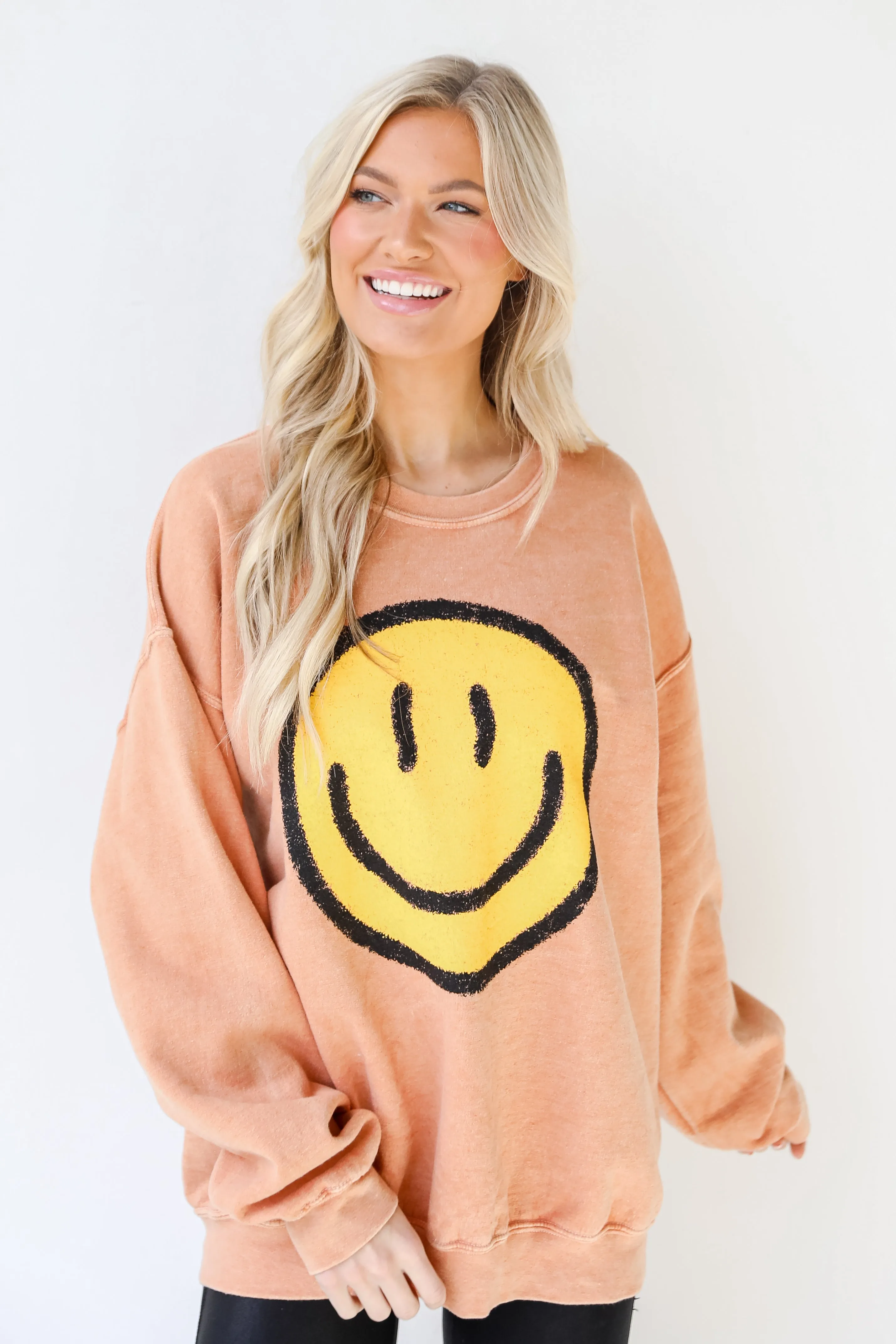 Smiley Face Oversized Pullover