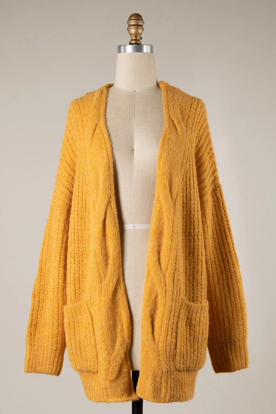 TWIST BRAID KNIT EDGE CABLE KNIT CARDIGAN 1 PACK