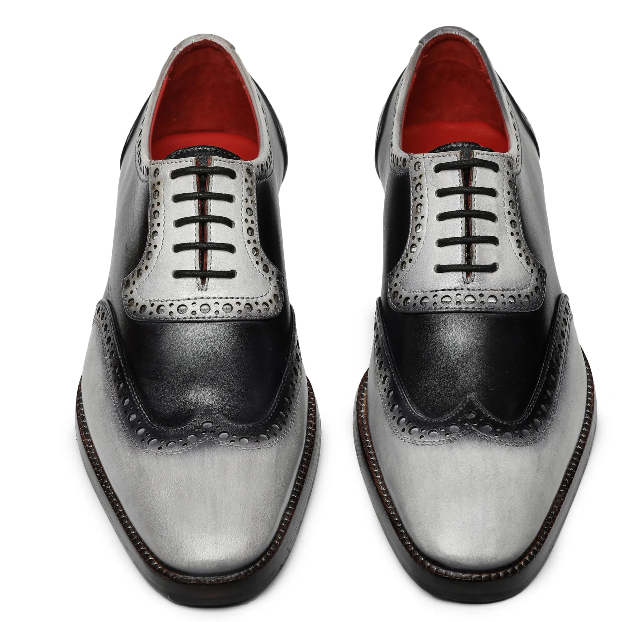 Wingtip Brogue Oxford- Grey & Black