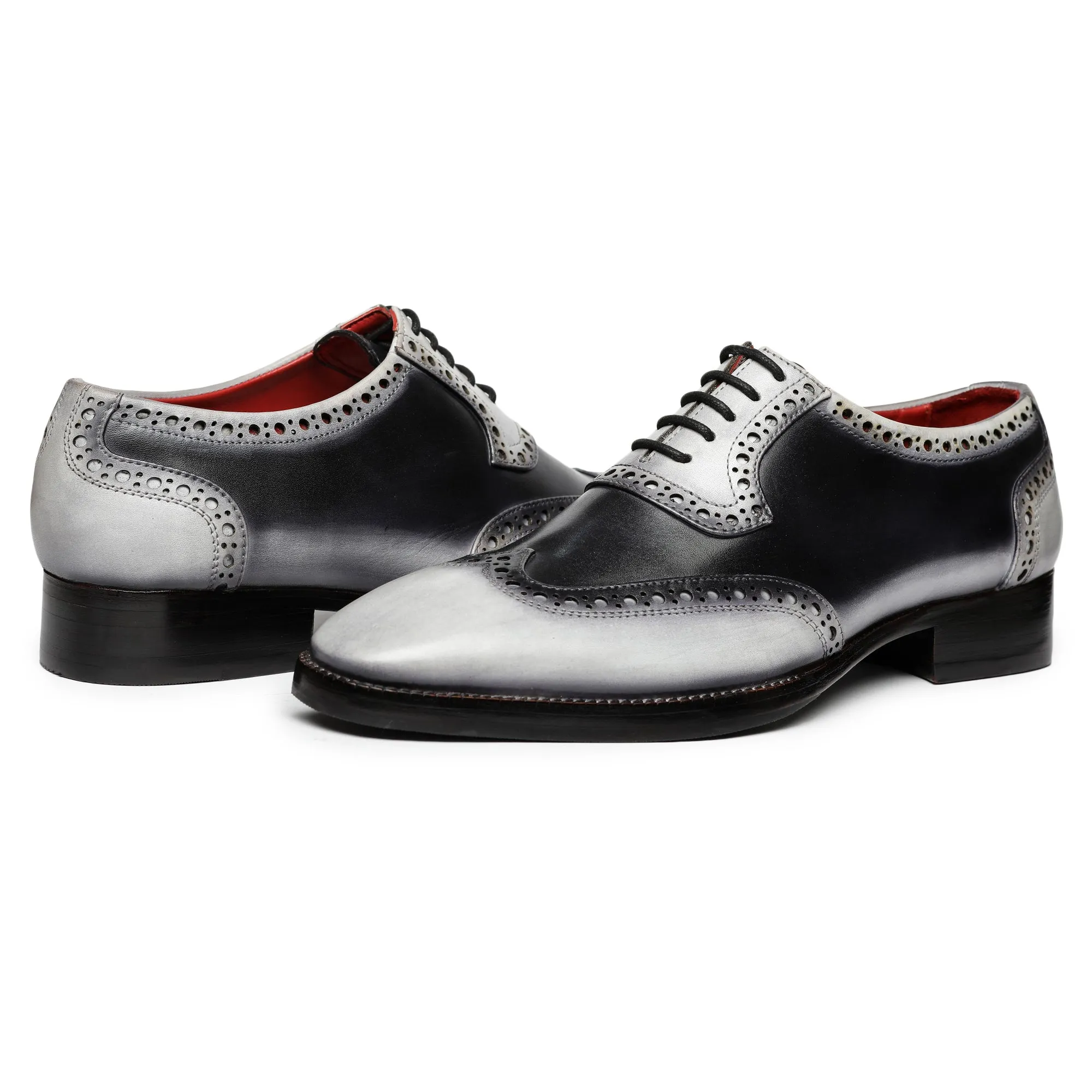 Wingtip Brogue Oxford- Grey & Black