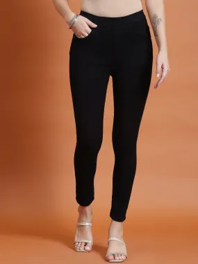 Women Black Solid Narrow Jegging