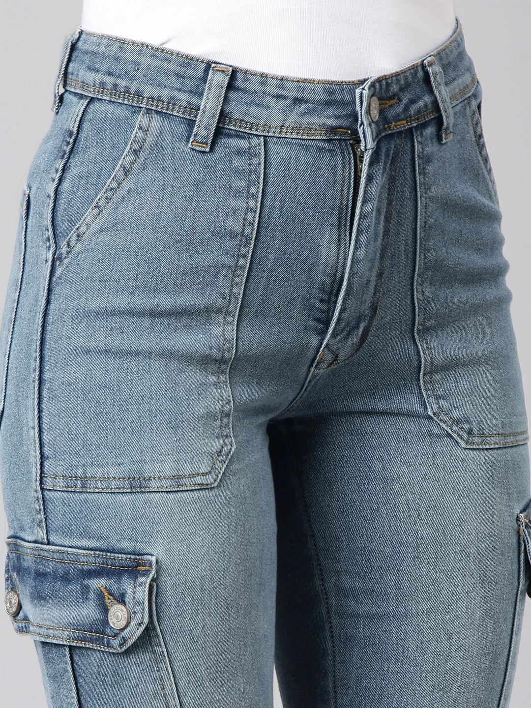 Women Straight Fit Denim Blue Corgo Jean