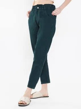 Women Teal Mom Fit Jean